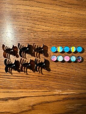 Set of Small Hair Claw Clips with Colorful Magnetic Studs